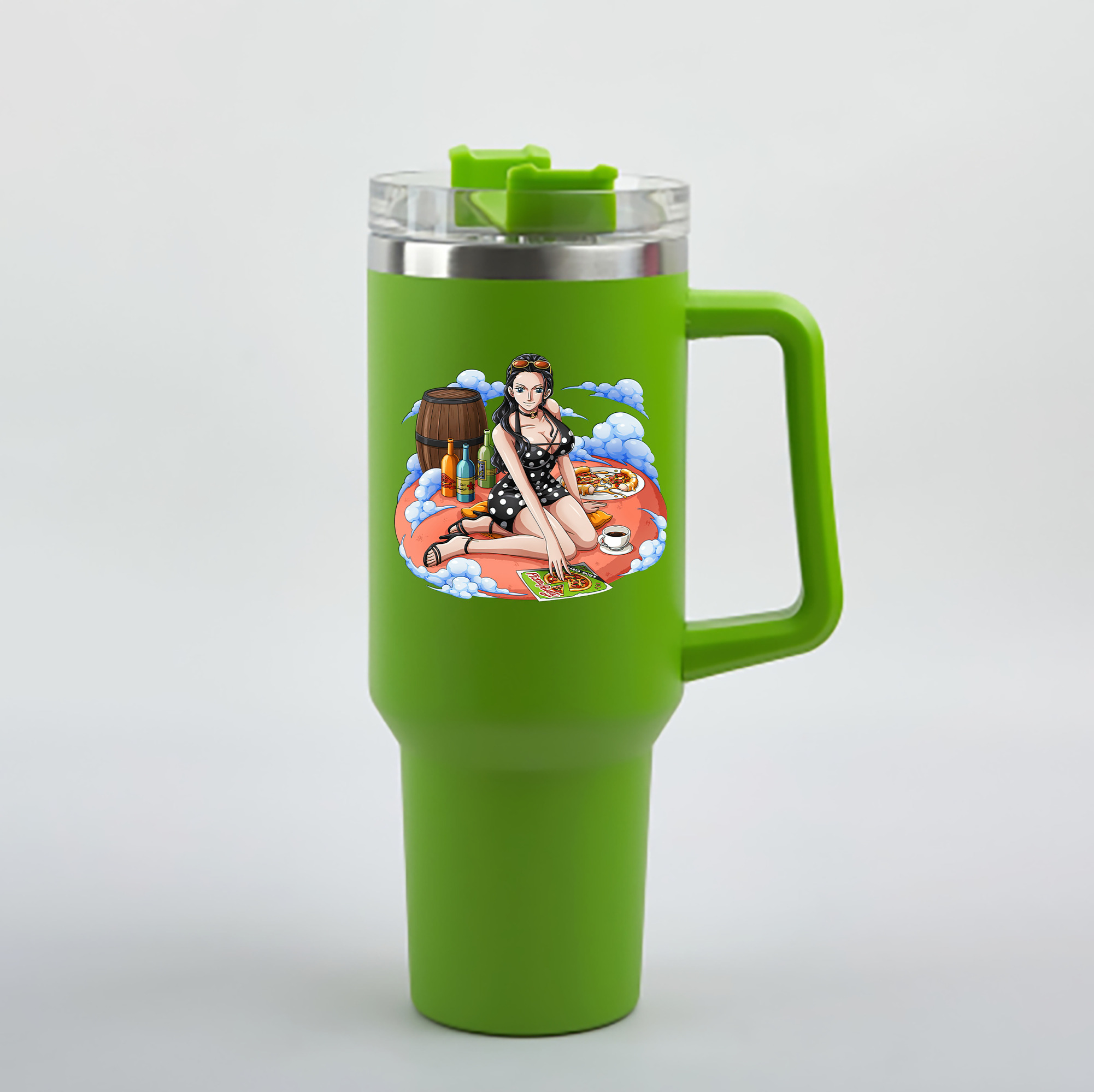 ワンピース ニコ・ロビン ONE PIECE Nico Robin 1200mL車用タンブラー - クリスタルステッカー（プラスチックストロー付き）